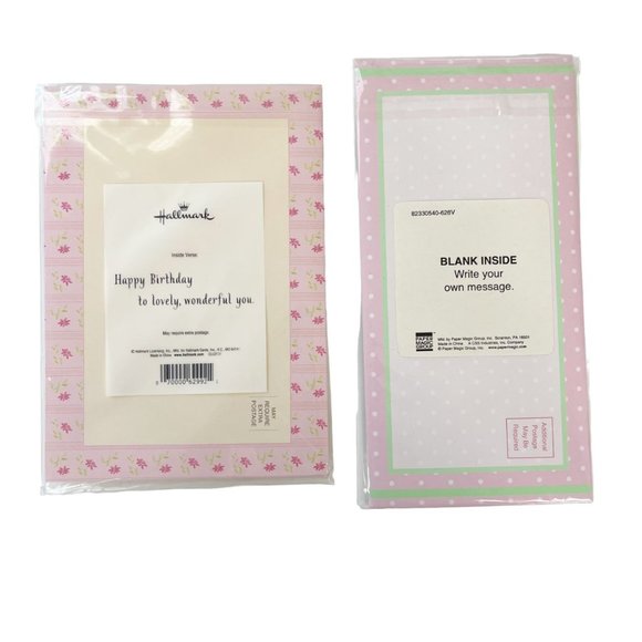 Lot of 4 Blank Cards Birthday Fashion Theme 3-D Paper Magic Group Hallmark - Picture 5 of 5